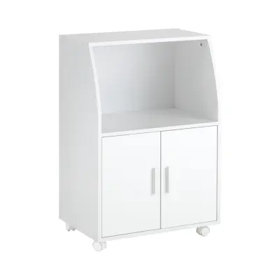 SoBuy kitchen cabinet on wheels  in color white in minimalism style