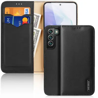 Maska od prave kože za Samsung Galaxy S22 + crna