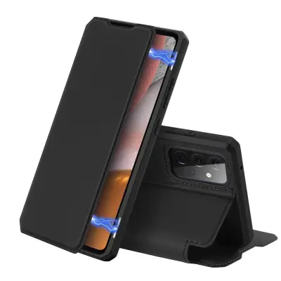 Maska Skin Pro Bookcase Skin X za Samsung Galaxy A72 4G crna