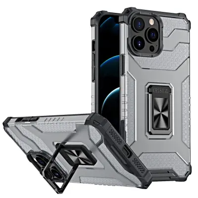 Maska Crystal Ring Armor za iPhone 13 Pro crna