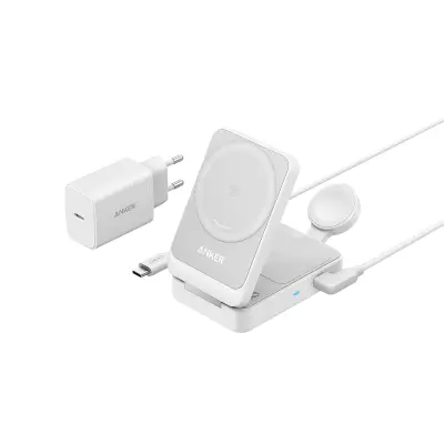 ANKER MAG GO Kućni bežični punjač 15W, 3u1, bijeli