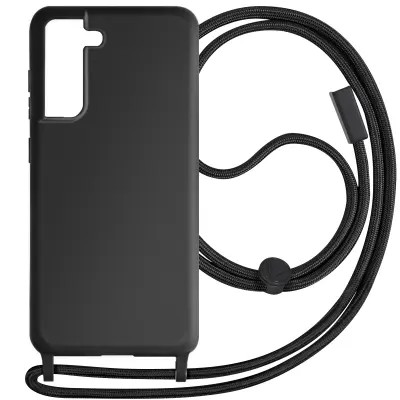 Maska s uzicom za Samsung S21 FE Traka za vrat 80cm Corda serija Crna