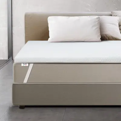 The White Stone nadmadrac od memorijske pjene 170x195 cm | Korektor madraca 6 cm | Nadmadrac s odvojivom antibakterijskom i protugljivičnom navlakom