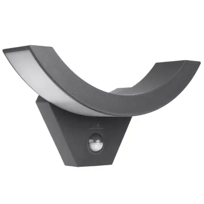 Maclean 290GR LED zidna svjetiljka, s PIR senzorom, 10W, IP54, 200lm, siva