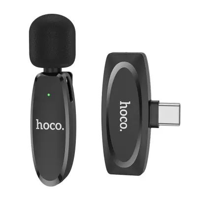 Bežični USB-C mikrofon za pametne telefone za vloganje, TikTok, Facebook, YouTube L15 crni