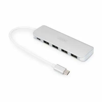 Digitus USB 3.0 4xA + Type-C Hub - Srebrni DA-70242-1