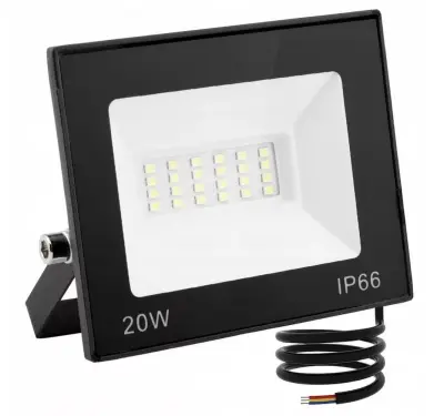 LED 20W reflektor crni ravni 6500K IP66