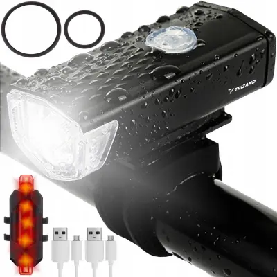 Set USB punjiva lampa za bicikl + stražnje svjetlo