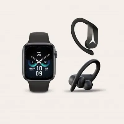KSIX komplet Active SportBuds2 bežične sa Urban 3 pametnim satom crna boja