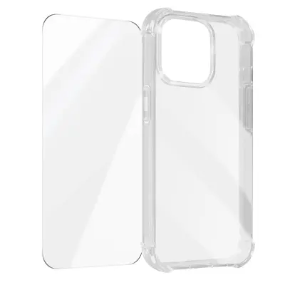 Maska za iPhone 15 Pro ojačani kutovi otporna na udarce + kaljeno staklo 9H