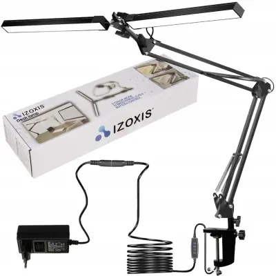 Alu. 230V 168 LED fleksibilna dupla stolna svjetiljka crna