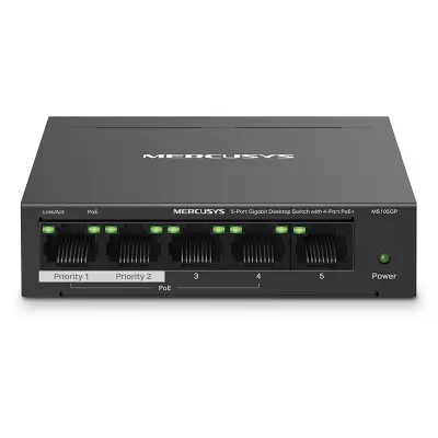 Mercusys Ms105Gp 5-portno gigabitno neupravljano stikalo Poe+
