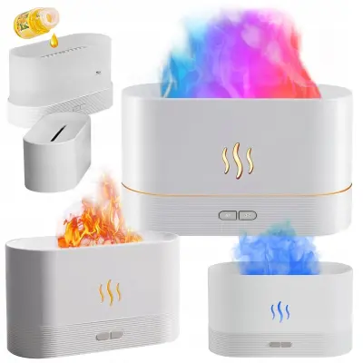 LED RGB difuzor ovlaživač zraka i isparivač eteričnih ulja 180ml bijeli
