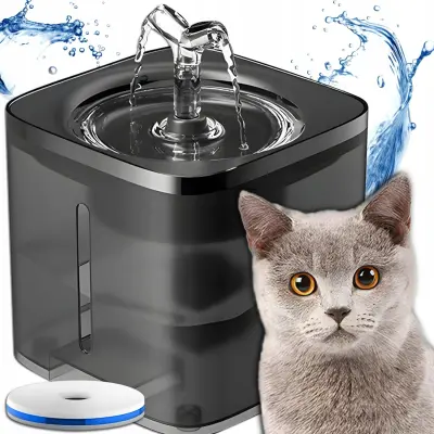 Automatska senzorska fontana i hranilica za mačke i pse 2000ml USB crna