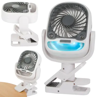 2 u 1 baterija. Prijenosni LED RGB klima uređaj od 2000 mAh i USB ventilator
