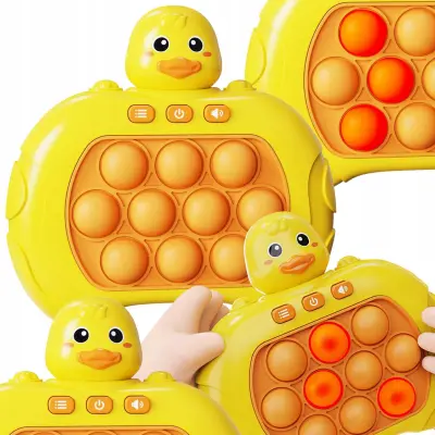 Silikonska POP IT antistres igraća konzola žuta DUCK Game