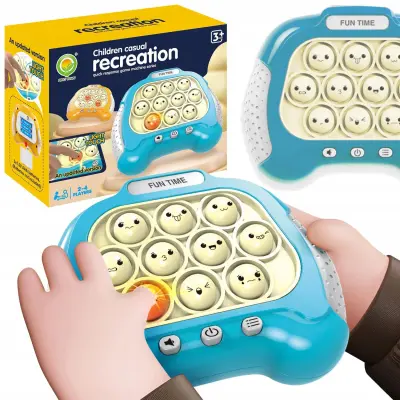 Silikonska POP IT antistres igraća konzola plava EMOJI Game