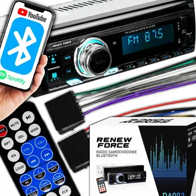 1DIN 12V LCD FM auto radio 4x55W 2x USB Bluetooth SD + daljinski OBNOVITE PRISILNU AKCIJU