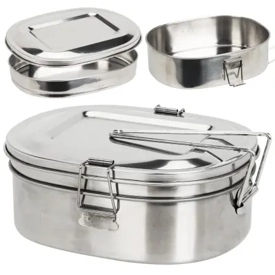 Turistička 3-dijelna inox lunch box posuda za hranu i kuhanje 900ml
