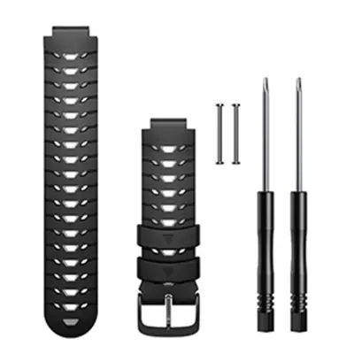 Narukvica za sat kompatibilna s Garmin Forerunner 630 Silikonska Crna/Siva 5-dijelni set Crna/Siva