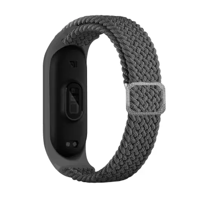 Narukvica za sat Najlon kompatibilna sa Xiaomi Mi Band 3/4/5/6/7/NFC Siva