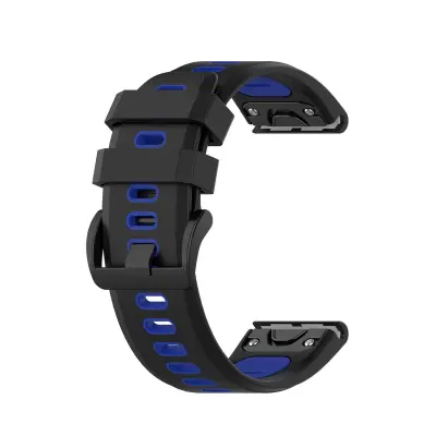 Garmin Fenix 5/6 narukvica Silikon Crna/Plava Crna/Plava
