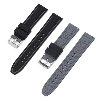 Mekani silikonski remen kompatibilan s Omega x Swatch MoonSwatch 20mm Crna+Siva