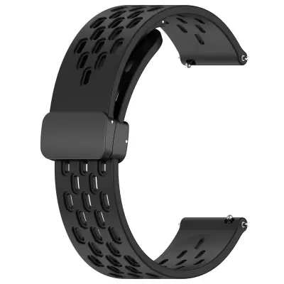 22mm silikonska narukvica za sat Samsung Galaxy Watch 3 45mm/Galaxy Watch 46mm Crna