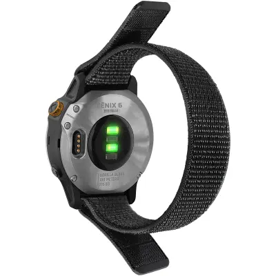 20 mm najlonski remen za sat za Garmin Fenix 7S/6S/5S, Samsung Gear Sport Crna