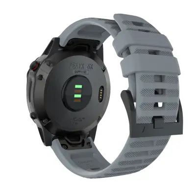 Silicijska čelična kopča za remen za sat za Garmin Fenix 7X 26 mm Siva