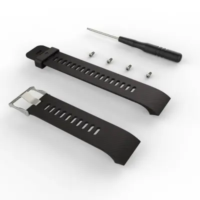 Remen za sat kompatibilan s Garmin Forerunner 35/30 Crni 6-dijelni set Crna