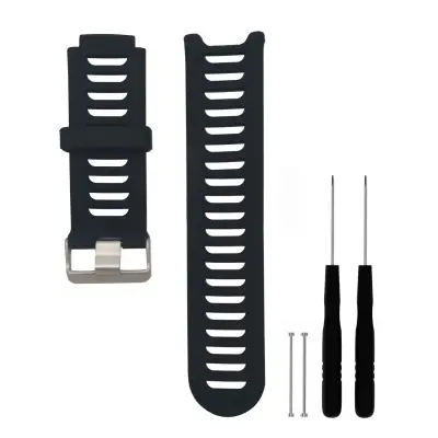 Silikonski remen za sat kompatibilan s Garmin Forerunner 910XT Crna
