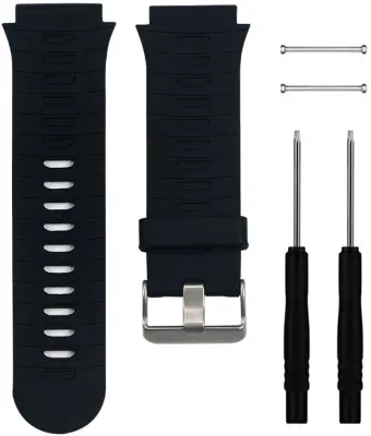 Kompatibilna silikonska narukvica za Garmin Forerunner 920XT, crna
