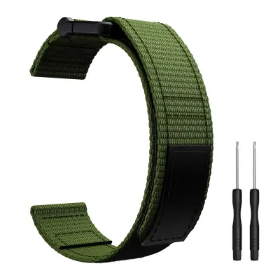 Narukvica za sat kompatibilna s Garmin Fenix 7/6/5 22 mm najlon Zelena