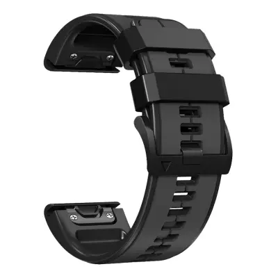 22mm Mekani silikonski remeni za satove za Garmin Fenix7/7pro, Garmin Fenix 5/Quatix5 Crna