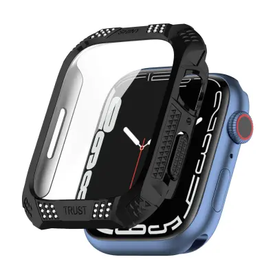 Futrola sa zaštitom zaslona kompatibilna s Apple Watch 7 41 mm Crna Crna