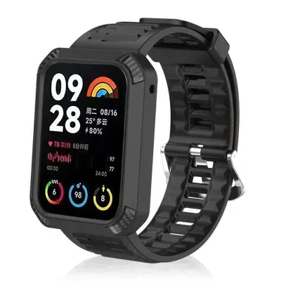 TPU remen za sat s zaštitnim okvirom za Xiaomi Band 8 Pro Crna