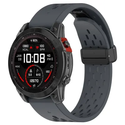 22mm silikonski remen za sat za Garmin Epix Pro 47mm/Fenix 7/Fenix 7 Pro Tamnosiva