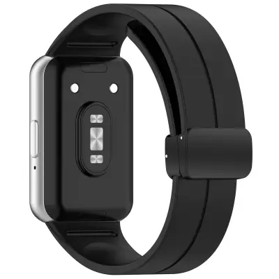 Silikonska narukvica za sat s magnetskim zatvaranjem za Samsung Galaxy Fit 3 (SM-R390) Crna
