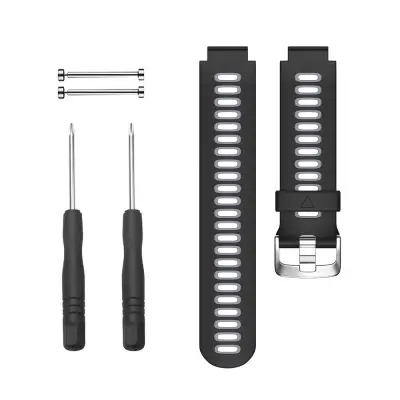 Zamjenska narukvica za Garmin Forerunner 220/230/235/620/630/735XT, crna/siva Crna/Siva