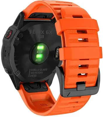 Remen za sat kompatibilan s Garmin 26mm Fenix 6X/5X Plus/Descent MK1 Narančasti Narančasta