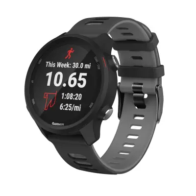 Kompatibilna narukvica za Garmin Forerunner 245 od silikona, vojno zelena Crna
