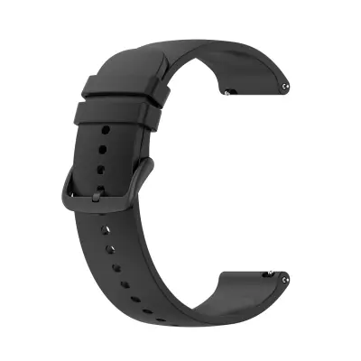 20mm Mekani silikonski remeni za satove za Huawei Watch3/GT 2/Samsung Galaxy Watch 3 Crna