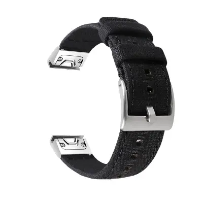 Visokokvalitetni tkani platneni remen za Garmin sat Crna
