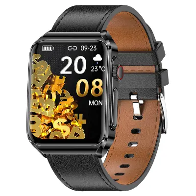 Pametni sat s ECG praćenjem srca/Bluetooth pozivima/Bluetooth glazbom Crna