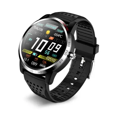 IP67 Vodootporni fitness tracker s monitorom otkucaja srca i krvnog tlaka, višestruki sportski načini Crna