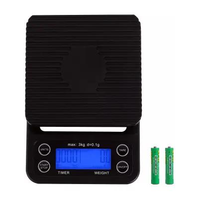Digitalna kuhinjska vaga / vaga za kavu 3 kg/0.1g preciznost Crna