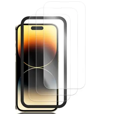 HD kaljeno staklo s okvirom od aluminijske legure, potpuna pokrivenost za iPhone Prozirna