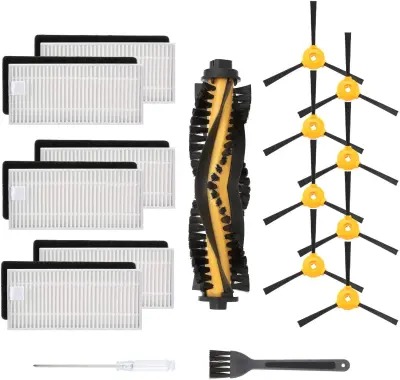 Komplet za zamjenu kompatibilan s Ecovacs Deebot N79 17-dijelni Crna/Bijela/Žuta