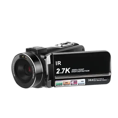 Video kamera 2.7K/36MP/16x Zoom/IR noćni vid Crna 7-dijelni set Crna